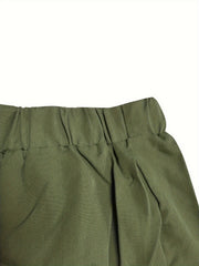 Solid High Rise Crop Joggers With Pockets