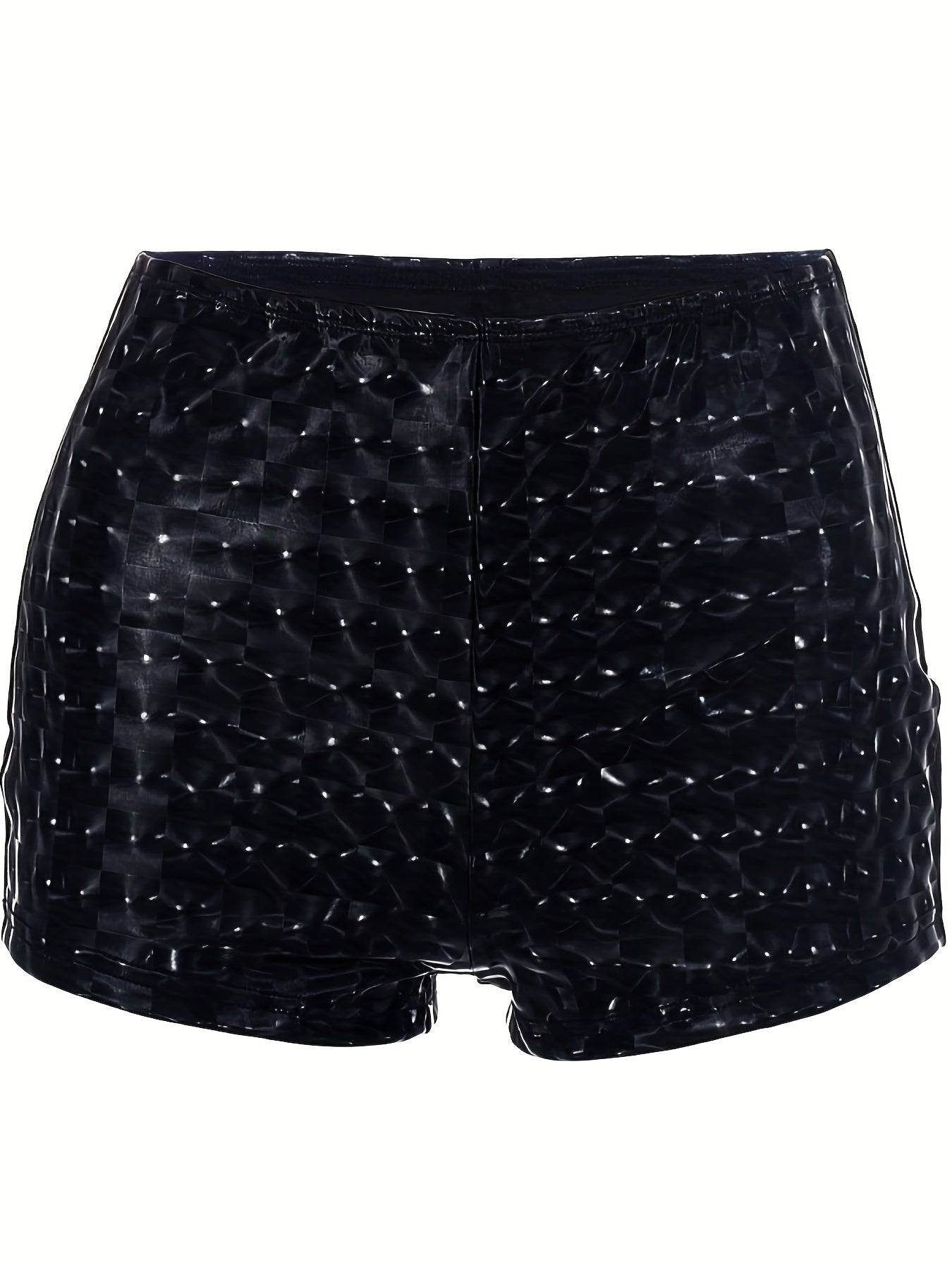 Rhombus Lattice Print Casual Shorts for Women