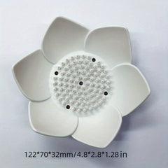 Lotus Shape Silicone Soap Box Non Slip Portable for Draining Soap Tray