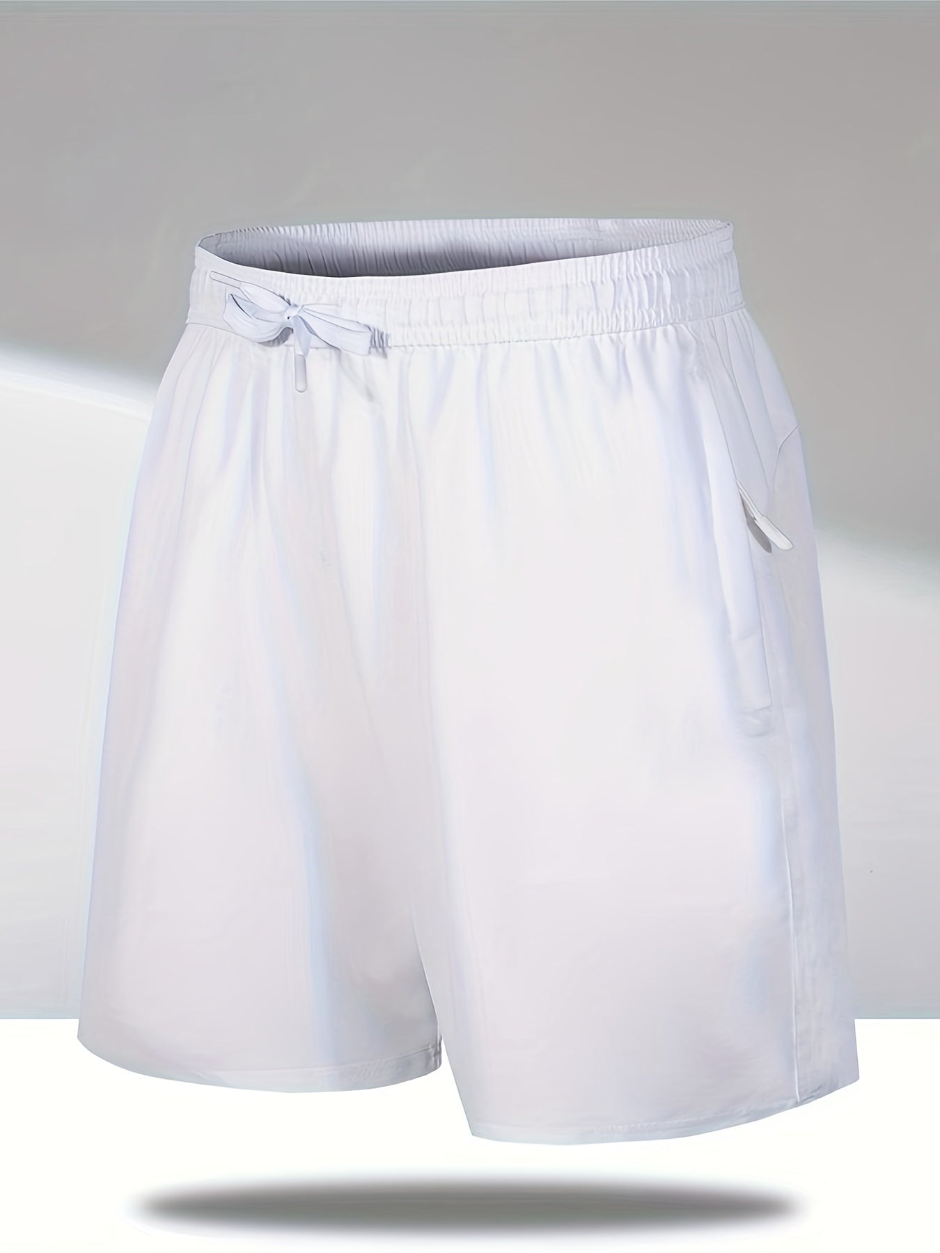 Men's Solid Shorts Pockets Elastic Waist Drawstring Summer Beach Lounge