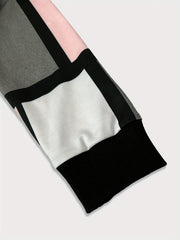 Block Patchwork Sweatshirt Crew Neck Long Sleeve Women's Clothing