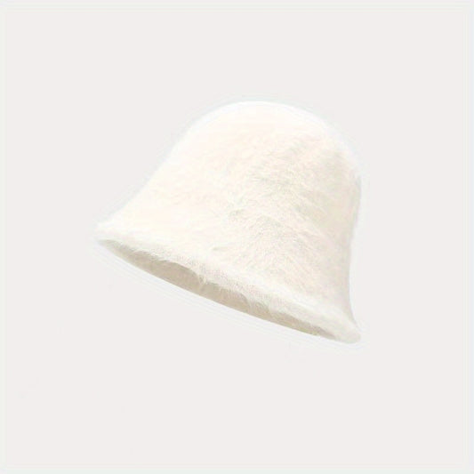 Plain Plush Bucket Hat For Girl Vacation Holiday