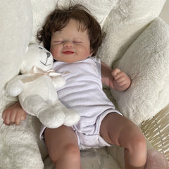 Realistic 19 Inch Reborn Doll Soft Cloth Body Implanted Hair Painted Veins