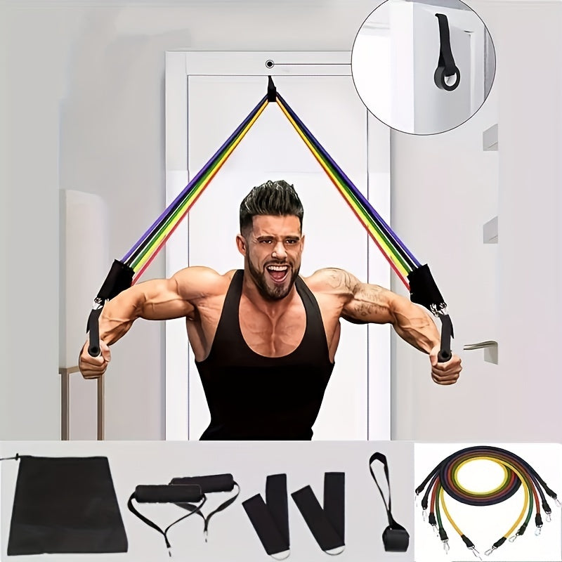11pcs TPE Resistance Bands Set with Door Anchor and Handles