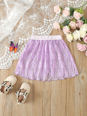 Girls Solid Lace Ballet Skirt for Dance Practice Performance Sports