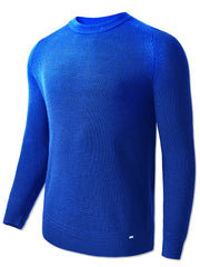 Men's Waffle Knit Crew Neck Cardigan