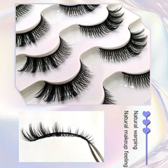 5 Pairs Short Cross Cat Eye Faux Mink False Eyelashes