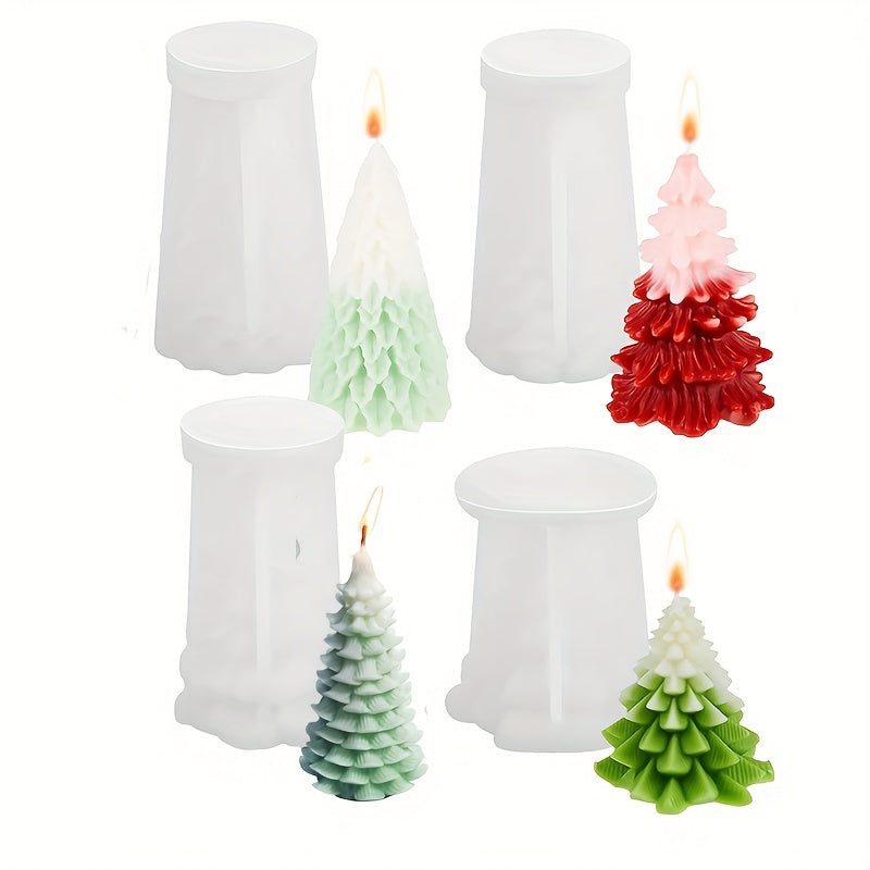 3D Christmas Tree Candle Mold Silicone Resin Xmas Candle Mold