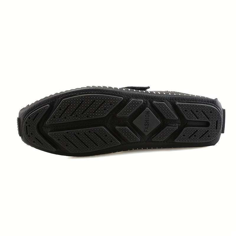 Men's Stitched Cut Out Slip On Loafers, Casual Outdoor Walking Shoes