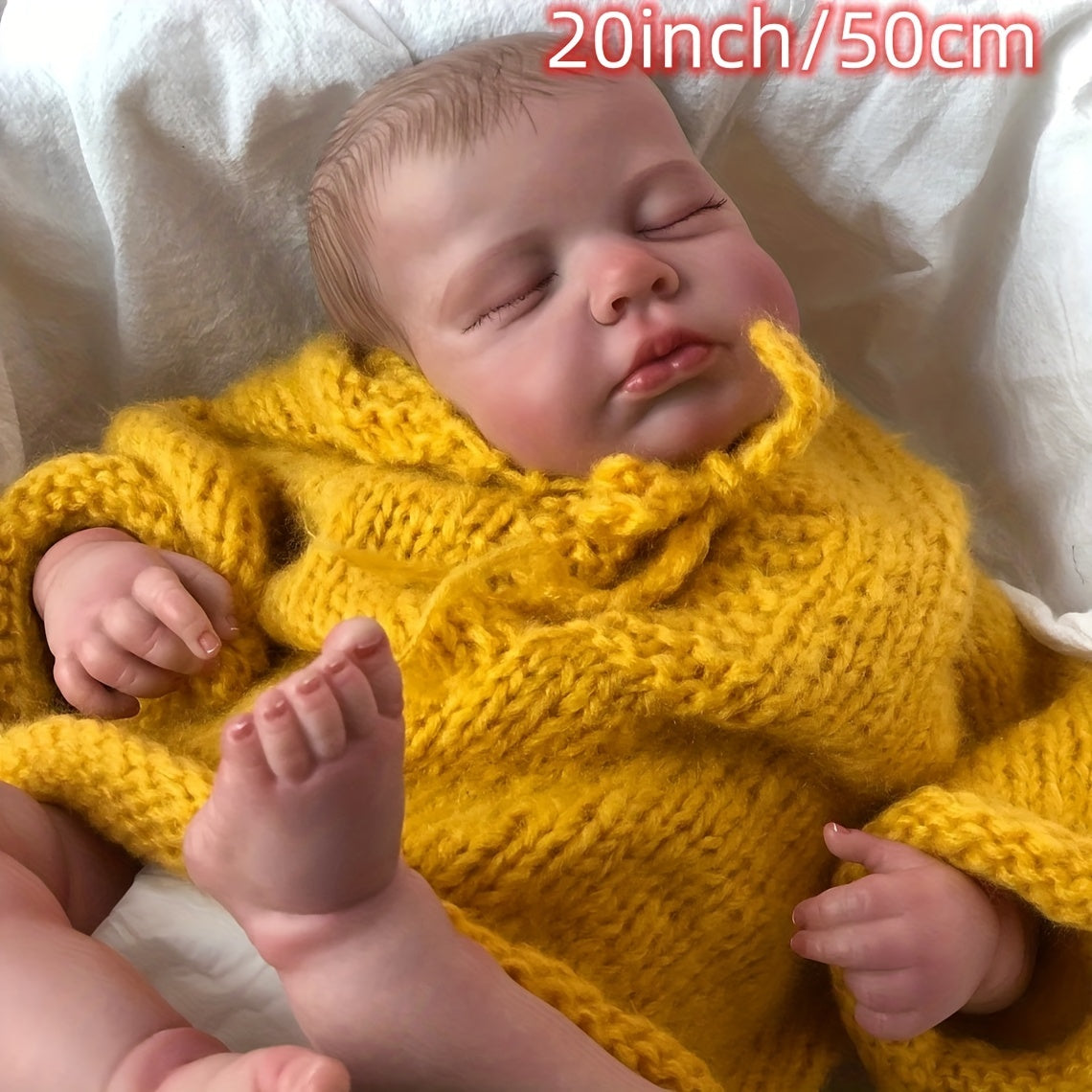 20in Reborn Doll Lifelike Hand Painted Art Doll Birthday Gift