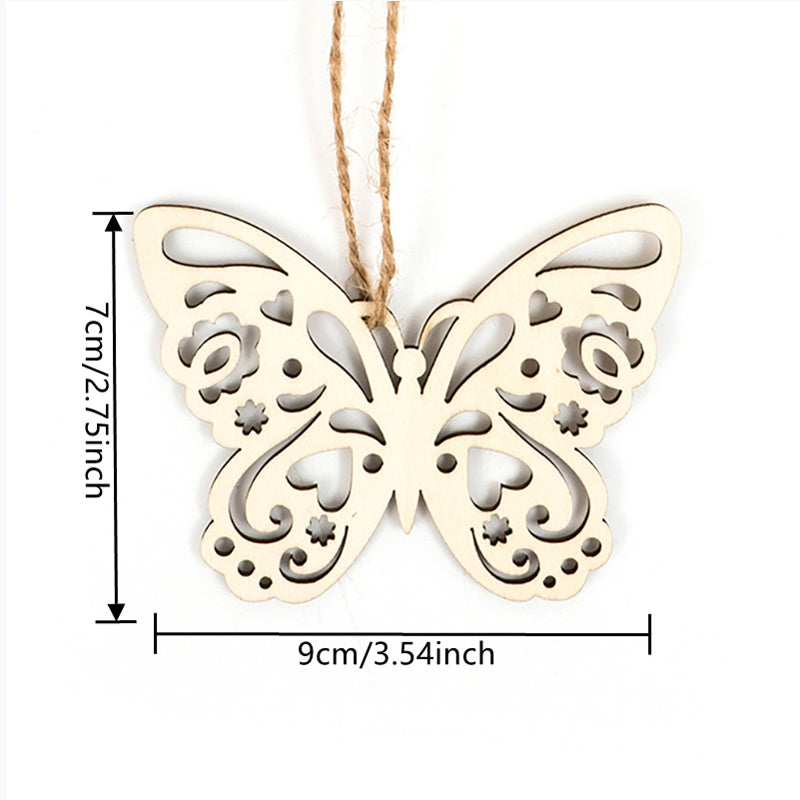 10pcs Butterfly Wooden Cutouts Spring Home Decor DIY Crafts