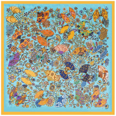 Boho Floral Print Vintage Bandana Silk Square Scarf Large Satin Shawl