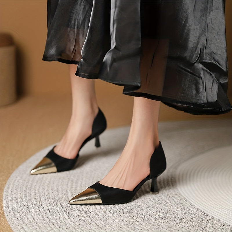 Low Heel Comfortable Slip On Pointed Toe Pumps