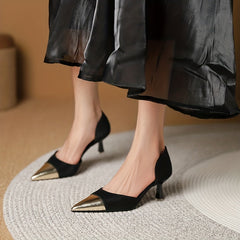 Low Heel Comfortable Slip On Pointed Toe Pumps