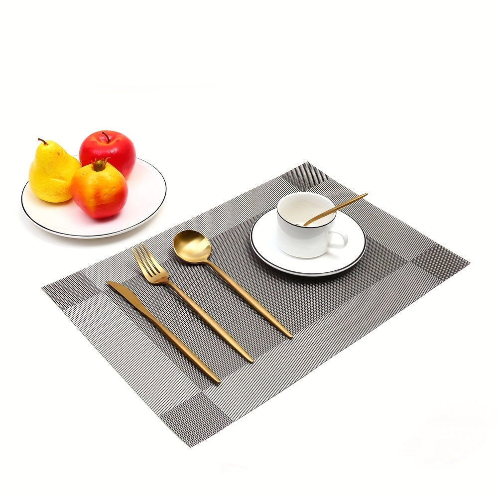 Set of 12 Plastic Place Mats with Diagonal Frame