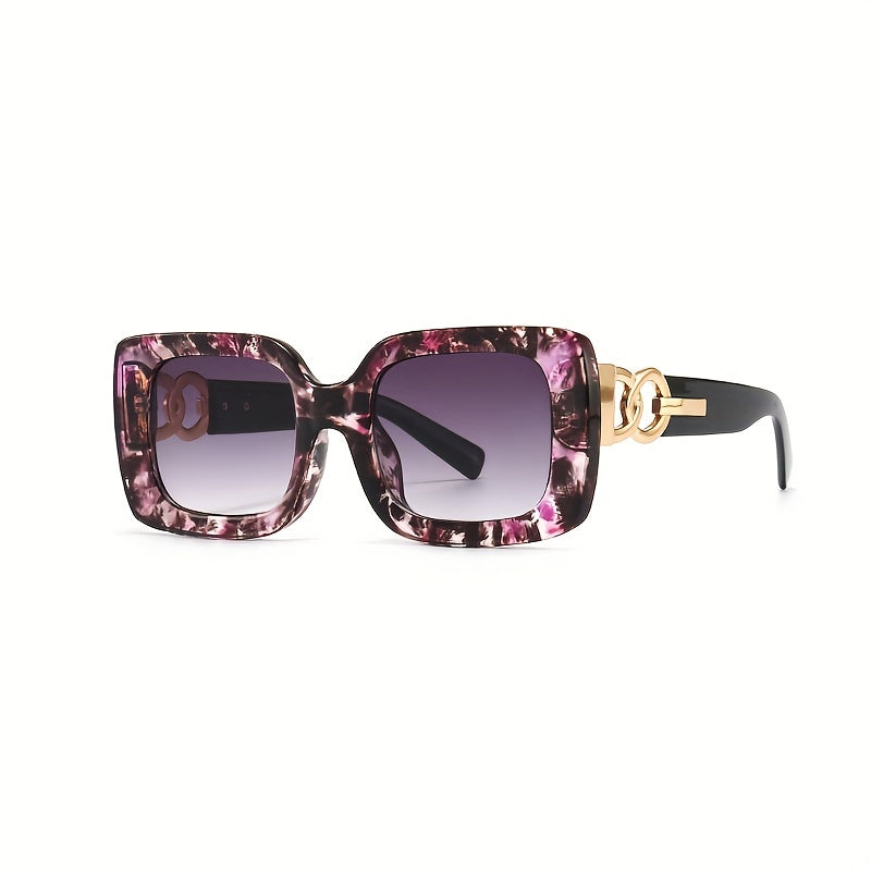 Y2K Square Sunglasses Men Women Tortoiseshell Gradient Anti Glare UV400