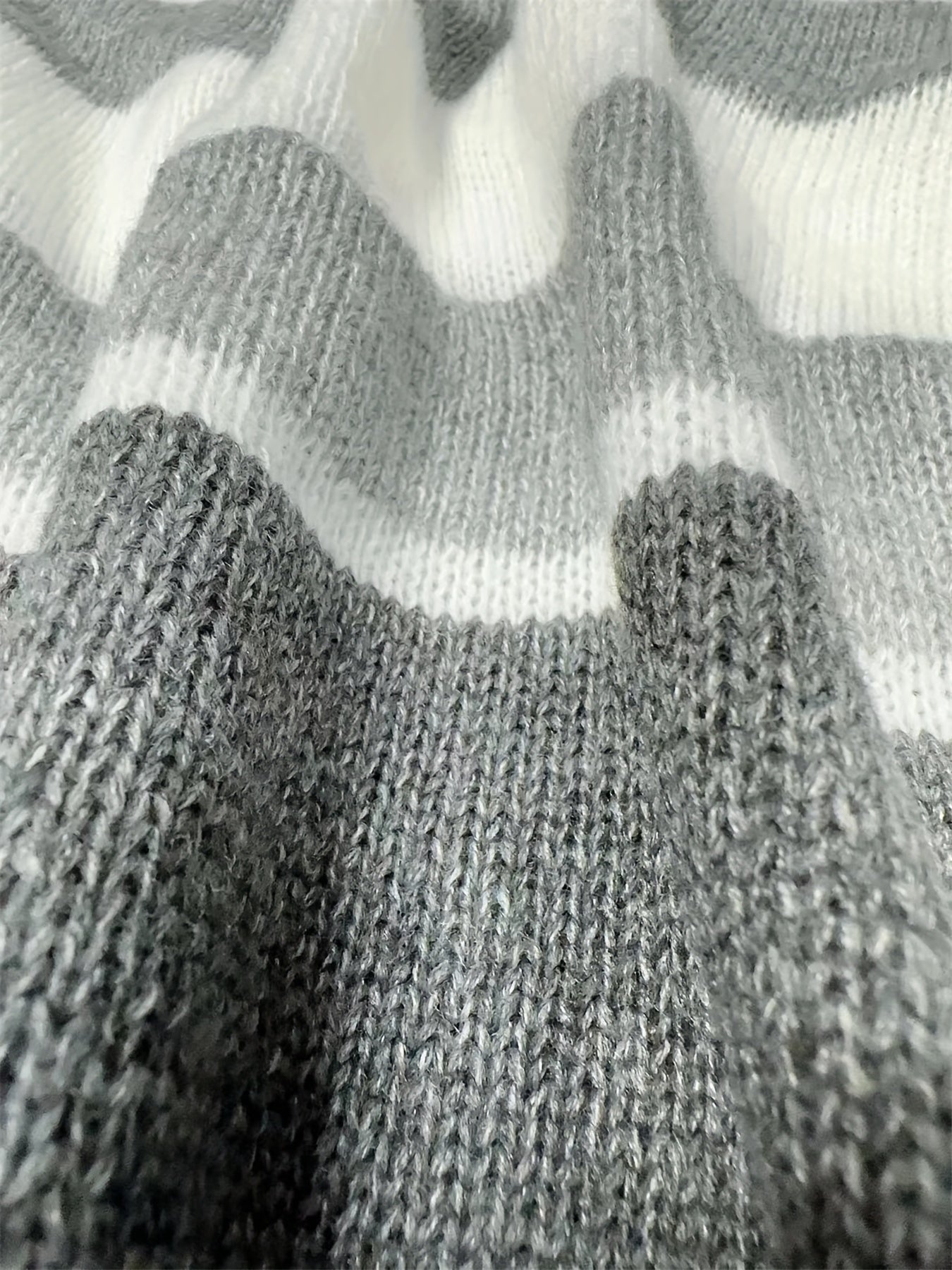 Stripe Print Long Sleeve Round Neck Jumper