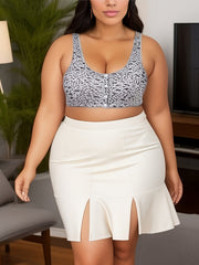 Leopard Print Buckle Front Plus Size Soft Bra