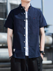 Men's Classic Button Up Shirt With Pocket for Business Occasion