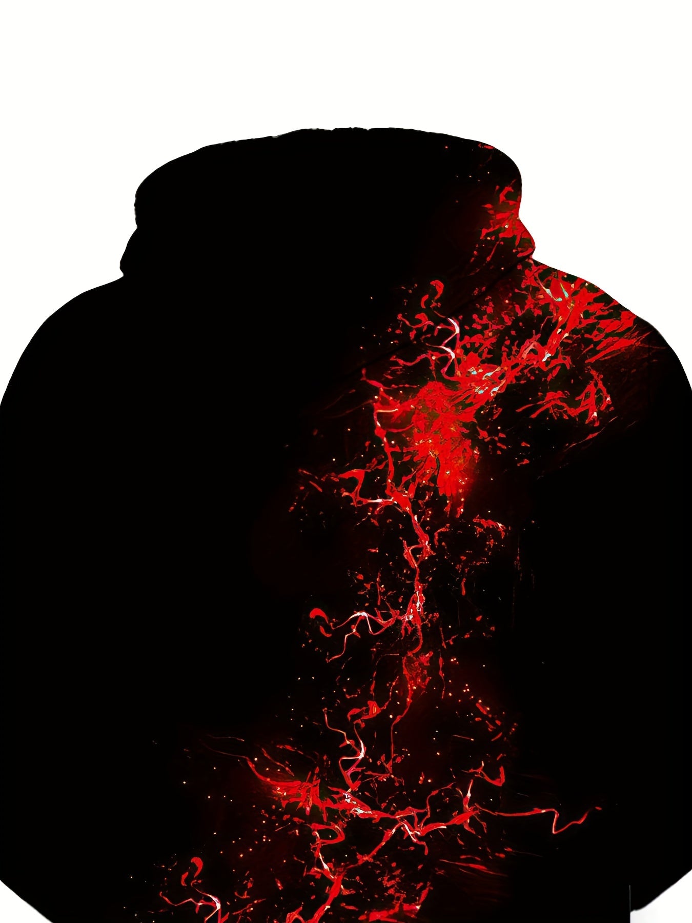 Red Flame Print Hoodie Men Graphic Hooded Pullover for Autumn Winter
