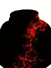 Red Flame Print Hoodie Men Graphic Hooded Pullover for Autumn Winter