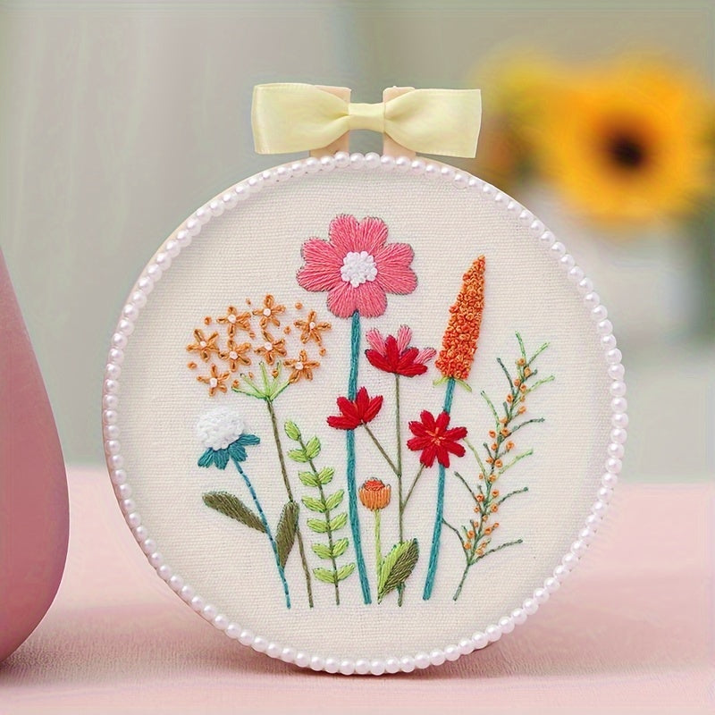 Plant Flower Embroidery Cross Stitch DIY Material Package