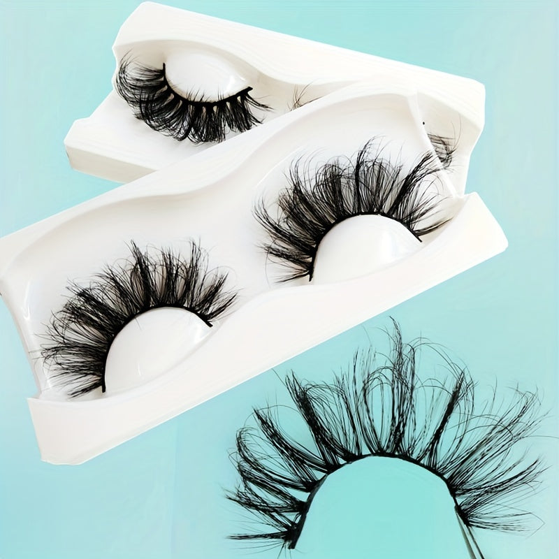 25mm 6D Faux Mink Eyelashes Soft Fluffy Wispy Natural False Lashes