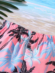 Boys Tropical Coconut Trees Casual Shorts for Beach Vacation