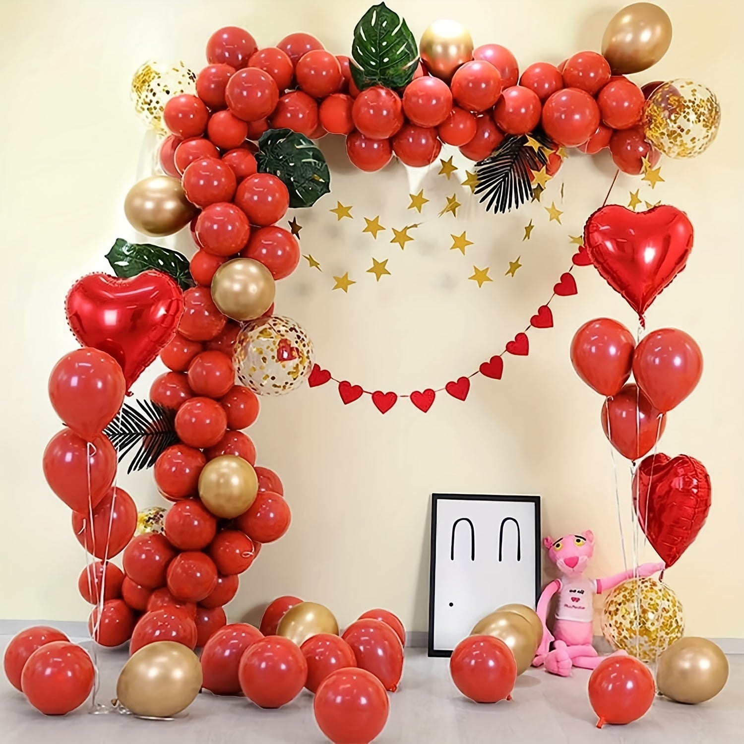 101pcs Red Golden Latex Balloons Garland Arch Kit Wedding Birthday Party Supplie