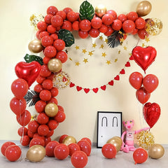 101pcs Red Golden Latex Balloons Garland Arch Kit Wedding Birthday Party Supplie