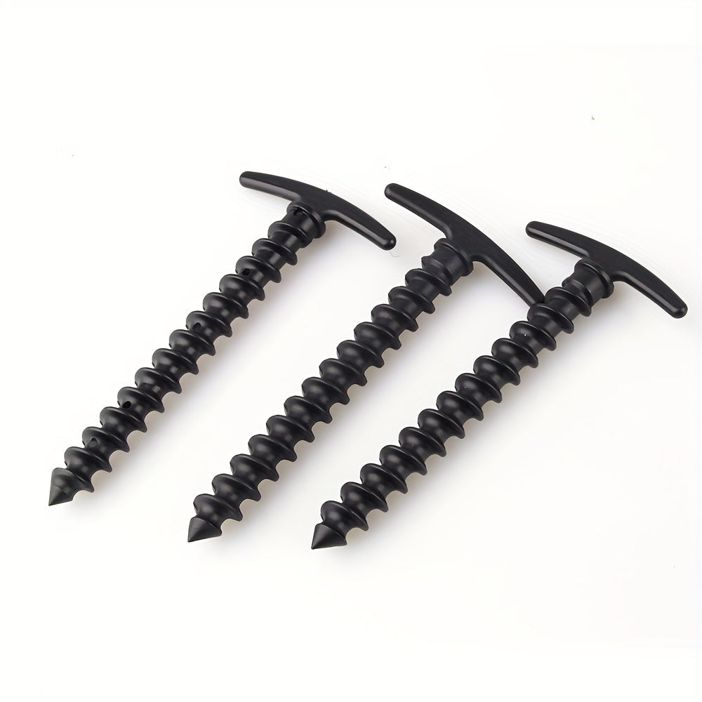 3pcs Tent Pegs High Strength Plastic Camping Canopy Spiral Pegs