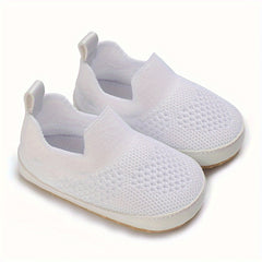 Breathable Slip On Woven Shoes For Baby Girls Lightweight Non slip Walking Shoes