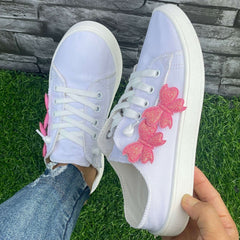 Love Heart Pattern Flat Shoes Casual Lightweight Comfortable Sport Run
