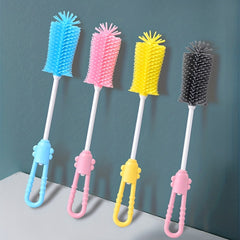 360 Rotating Silicone Bottle Brush Set for Baby Bottles, Pacifiers & Straws