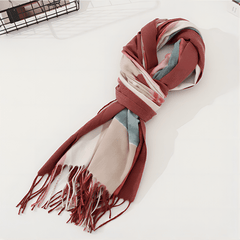 Tie Dye Winter Scarf with Tassel Mixed Colors Cold Weather Scarf Wrap