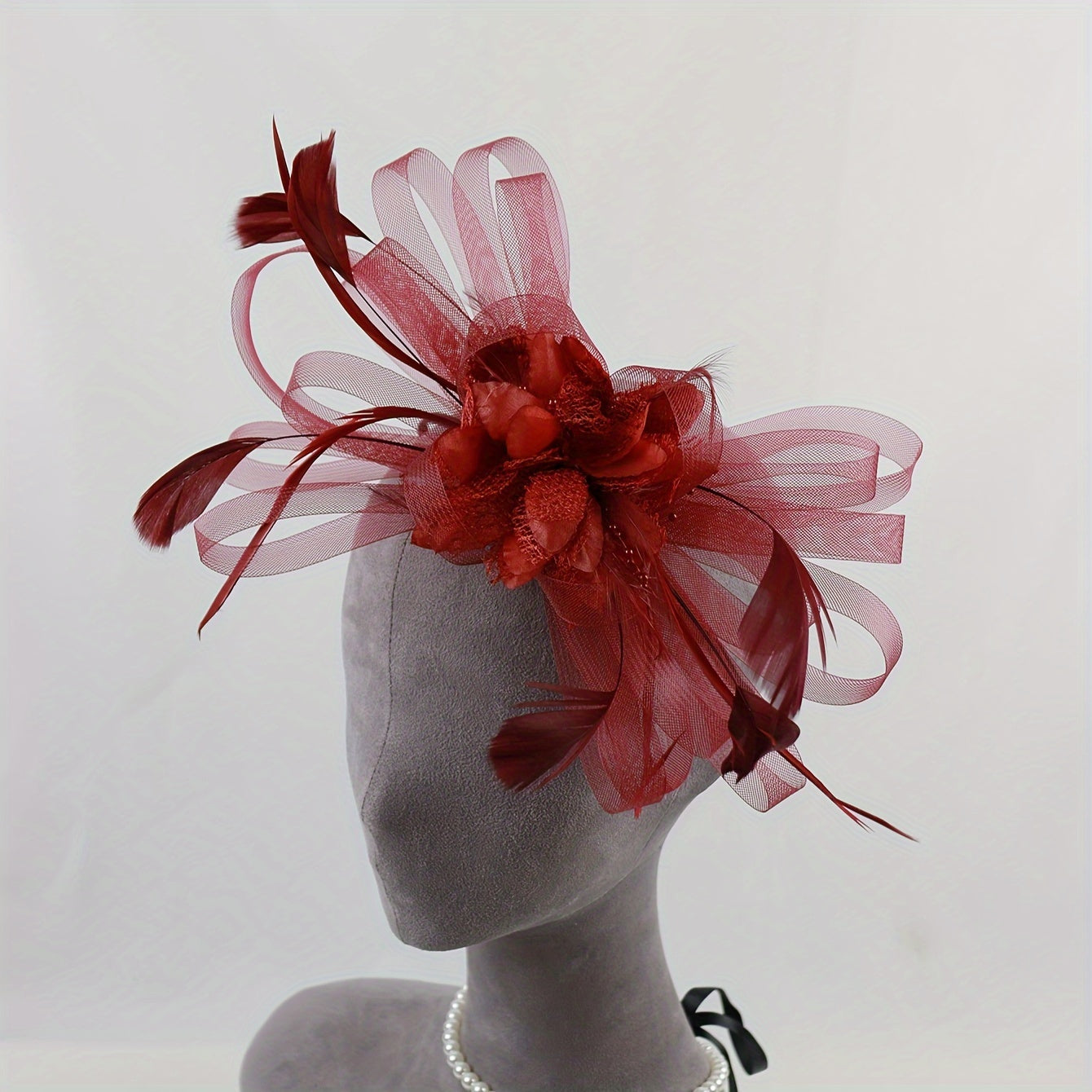 Vintage Floral & Feather Hair Accessory