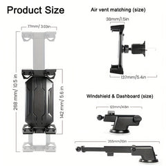 3 in 1 Car Tablet & Phone Mount Holder - Powerful Suction & Stable Clip
