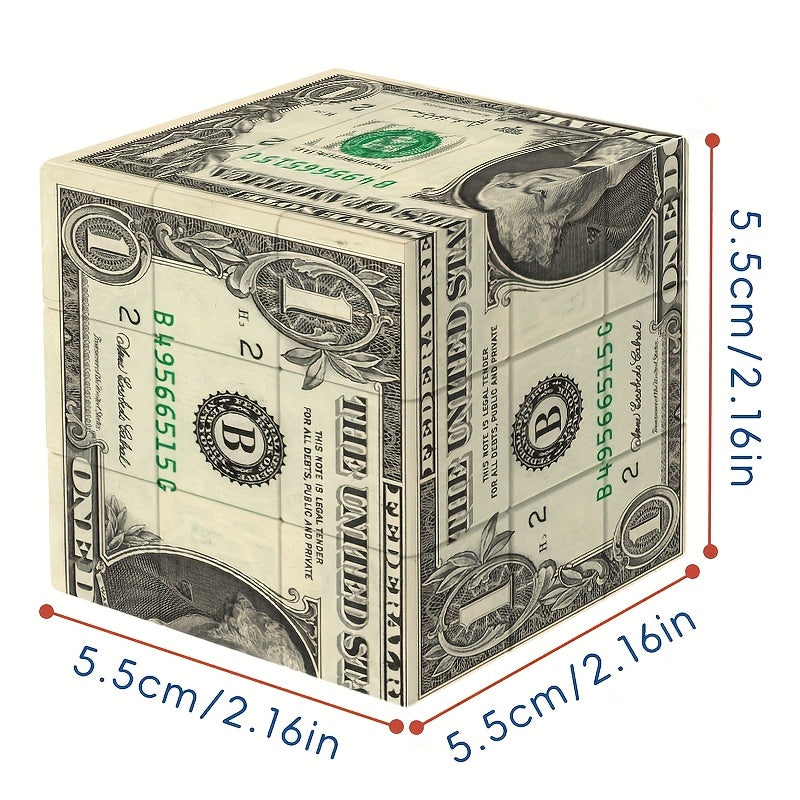 ZIINASTAR 1 Dollar Cube UV Printing Money Puzzle Toy