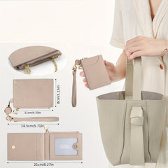 Minimalist Credit Card Holder Zipper Coin Purse Clutch Bag