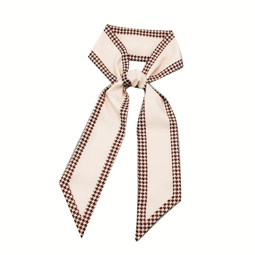 2pcs Pink Skinny Scarf Long Ribbon Neckerchief Twilly Scarf