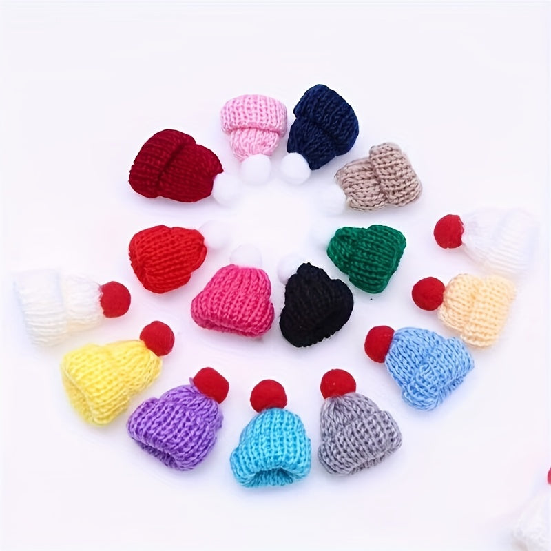 5pcs Mini Knitted Woven Hats Woolen Thread Accessories
