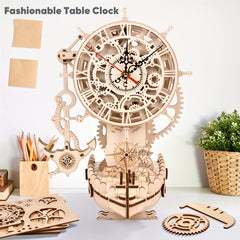 Pirate 3D Wooden Clock Puzzle Kit for Adults