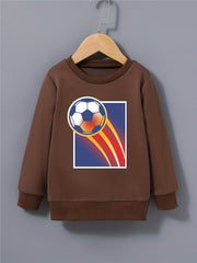 Boys Football Print Sweatshirt - Long Sleeve Crew Neck Top