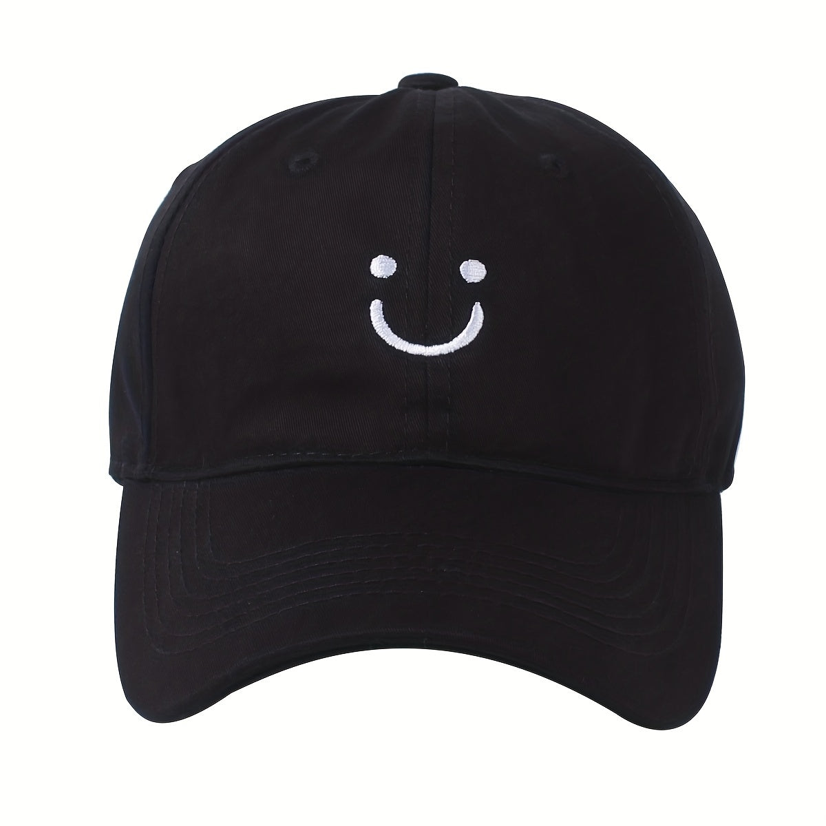 Smiling Face Embroidery Baseball Cap Casual Golf Dad Hats Adjustable