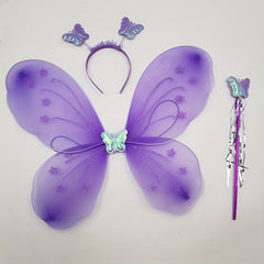 Fairy Butterfly Wings Headband Wand Set Halloween Costume Props