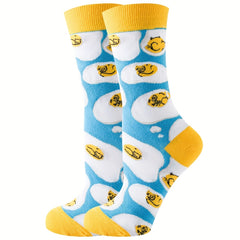 Cute Cartoon Cat Print Socks for Women