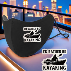 Plush Kayaking Mask 9136 I'D Rather Be Kayaking Print