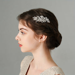 Pearl Wedding Hair Comb Bridesmaid Jewelry Floral Hair Accessory