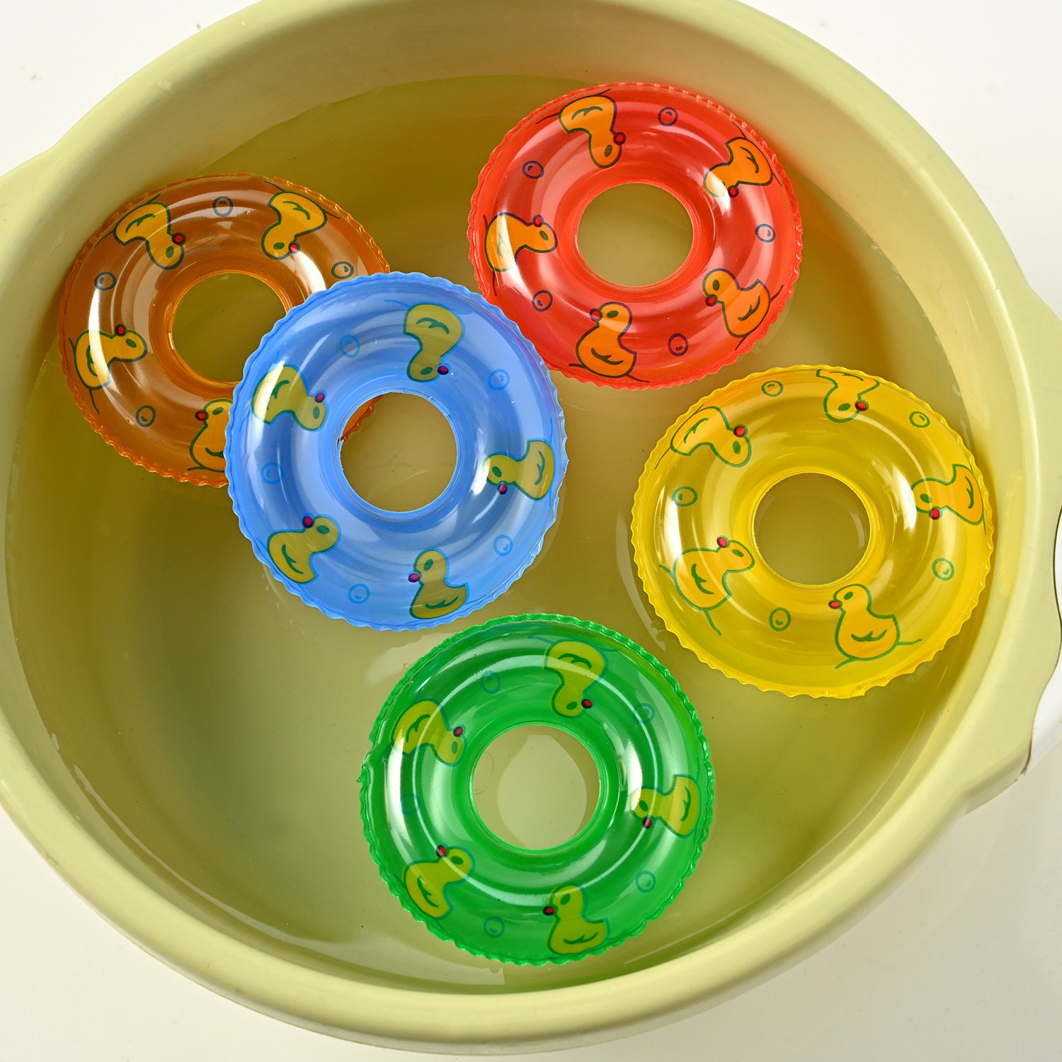 9pcs Mini Swimming Rings & Duck Colorful Pool & Dollhouse Accessories