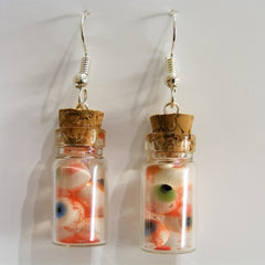 Funny Eyeball Earrings in Glass Bottle Halloween Gift